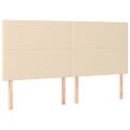 vidaXL Čelo postele krémové 160x5x118/128 cm látkové