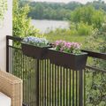 vidaXL Zábradlie 2 ks Čierna 50 x 17 x 17 cm Kov