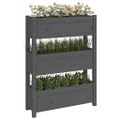vidaXL Kvetináč sivý 77x25x104,5 cm borovicový masív