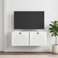 vidaXL Nástenná TV skrinka Biela s vysokým leskom 78,5 x 31 x 30 cm