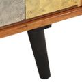 vidaXL TV skrinka s dvierkami 112x30x40 cm akáciový masív a kov