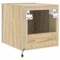 vidaXL TV nástenná skrinka s LED svetlami dub sonoma 30,5x35x30 cm