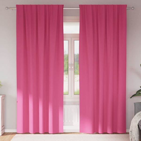 vidaXL Záclony na zatemnenie s krúžkami 2 pcs Jasná ružová