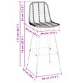 vidaXL Barová stolička 2 ks Prírodná 44 x 52 x 111 cm Ratan a železo
