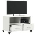 vidaXL TV skrinka biela 68x39x43,5 cm oceľ