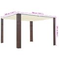 vidaXL Polyratanový altánok so strechou 300x300x220 cm hnedo-krémový
