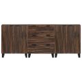 vidaXL Komoda set 3 ks Hnedá 180 x 33 x 75 cm Masívne mango drevo
