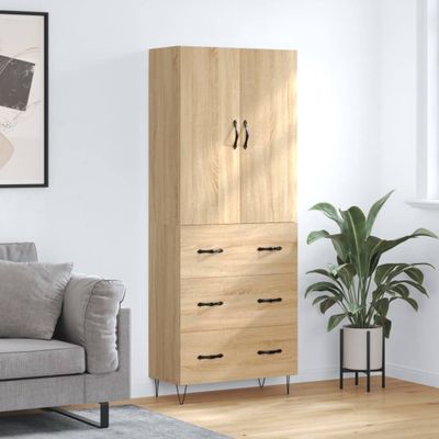 vidaXL Vysoká skrinka dub sonoma 69,5x34x180 cm spracované drevo