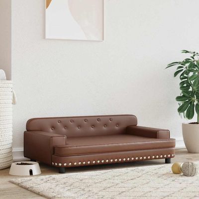 vidaXL Pelech pre psa hnedý 90x53x30 cm umelá koža