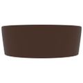 vidaXL Luxusné umývadlo, prepad, matné tmavohnedé 36x13 cm, keramika