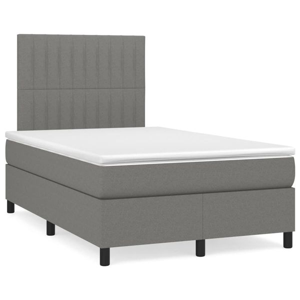 vidaXL Boxspring posteľ s matracom, tmavosivá 120x190 cm, látka