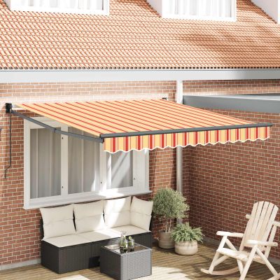 vidaXL Sklopná markíza Žltá a oranžová 300 x 250 cm