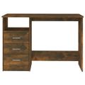 vidaXL Stôl so zásuvkami dymový dub 110x50x76 cm spracované drevo