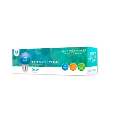 Forever Light LED Bulb E27 G45 2W 230v blue 5pcs