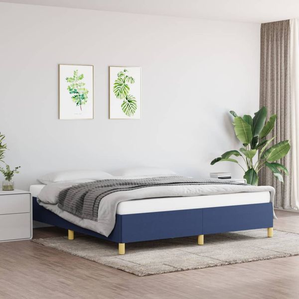 vidaXL Posteľ bez matracamodrá 160x200 cm látka