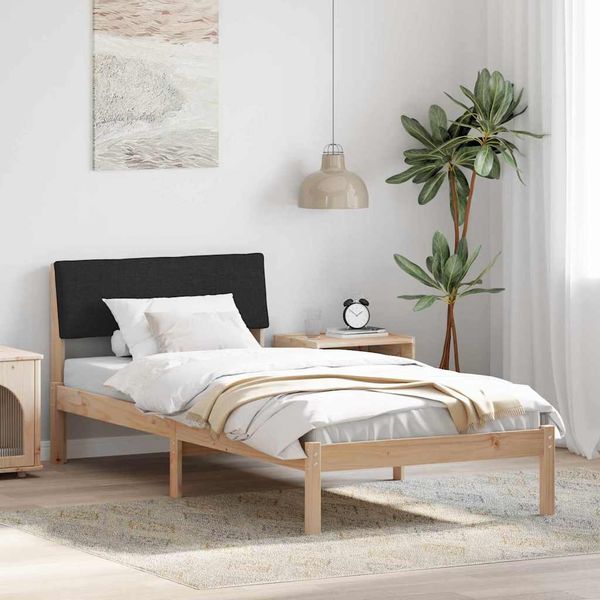 vidaXL Rám postele Hnedá a čierna 90 x 200 cm Borovicový masív