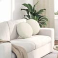 vidaXL Vankúše na sedenie 2 pcs Krémová Ø 40 x 13 cm Zamat