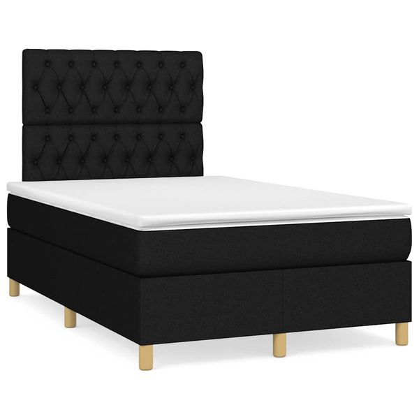 vidaXL Boxspring posteľ s matracom čierna 120x190 cm látka
