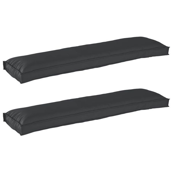 vidaXL Sada vankúšov na palete 2 pcs Čierna 150 x 40 x 8 cm