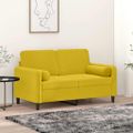 vidaXL Dekoratívne vankúše 2 ks žlté Ø15x50 cm zamat