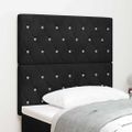 vidaXL LED hlavová doska s LED pásikmi Čierny 100 cm Zamat