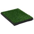 vidaXL Toalety pre psy 2 ks s nádobou a umelou trávou zelené 63x50x7cm