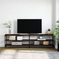 vidaXL TV skrinka hnedý dub 180x30x50 cm kompozitné drevo a kov