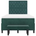 vidaXL Posteľ s pružinovým rámom Tmavozelená 200 x 120 cm Zamat