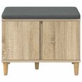 vidaXL Predsieňová lavica s vankúšom Sonoma dub 60 x 38 x 46 cm
