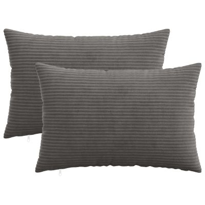 vidaXL Poťah na podložku 2 pcs HEERLEN Tmavosivá 50 x 70 cm manšestr