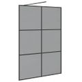 vidaXL Stena walk-in sprchy Čierna 140 x 195 cm tvrdené sklo