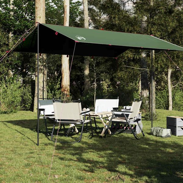 vidaXL Kempingová plachta zelená 360x294 cm vodotesná