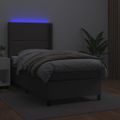 vidaXL Boxspring posteľ s matracom a LED sivá 80x200 cm umelá koža