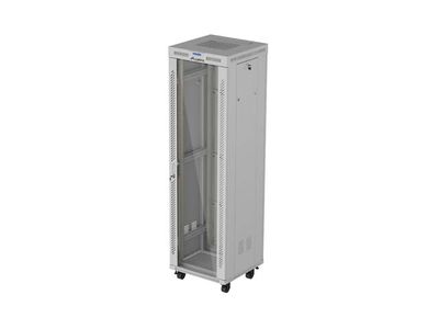 19'' Voľne stojaca racková skriňa 42U 600X600 šedé sklenené dvere lcd lanberg (flat pack) V2