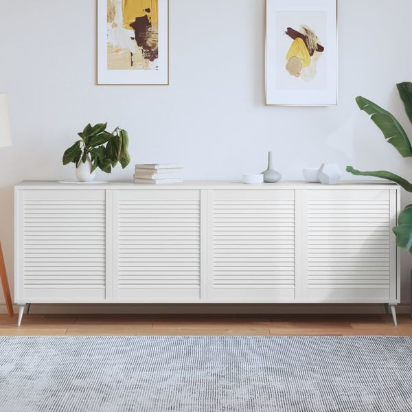 vidaXL Lamelové dvierka na skrinku 4 ks, biele 69x59,4 cm, borovica