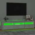 vidaXL TV skrinka s LED svetlami betónová sivá 180x35x40 cm