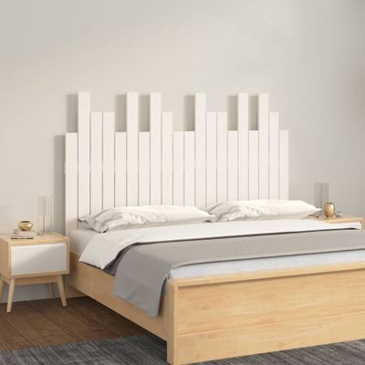 vidaXL Nástenné čelo postele biele 127,5x3x80 cm masívna borovica