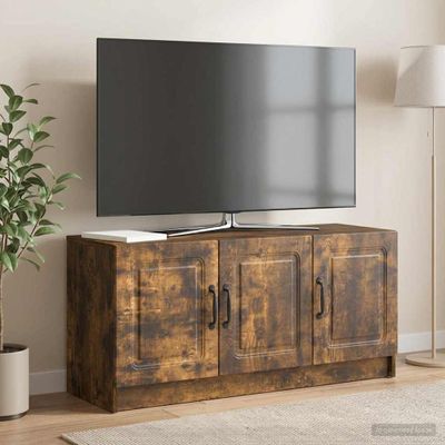 vidaXL TV skrinka Dymový dub 99 x 34,5 x 47 cm Kompozitné drevo