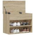 vidaXL Lavica na topánky, dub sonoma 60x30x45 cm, kompozitné drevo