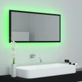 vidaXL LED kúpeľňové zrkadlo čierne 90x8,5x37 cm akryl