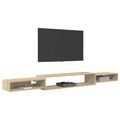 vidaXL Nástenný TV kabinet Nástenná montáž Dub sonoma 220 x 28 x 21 cm