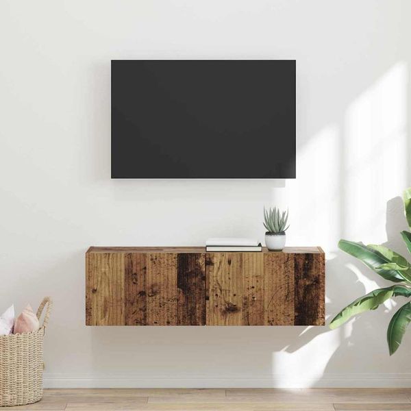 vidaXL TV nástenná skriňa Nástenný Staré drevo 98 x 31 x 29,5 cm