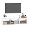 vidaXL TV skrinka s LED svetlami biely 180x35x40 cm