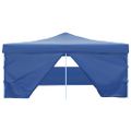 vidaXL Skladací altánok so 4 stenami 5x5 m, modrý