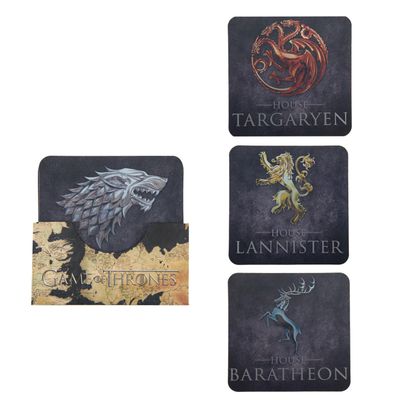 Podtácky Game of Thrones - Znaky rodov (4 ks)