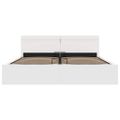 vidaXL Hydraulický posteľný rám+úložný priestor a LED biely 160x200 cm