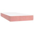 vidaXL Posteľný rám boxsping s matracom a LED ružový 90x190 cm zamat