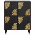 vidaXL Servírovacia skriňa Čierna 60 x 33 x 75 cm Masívne mango drevo