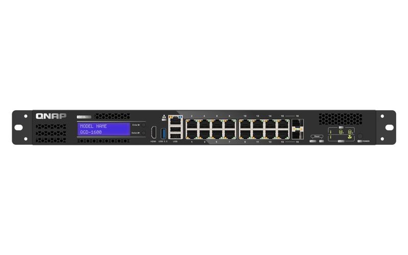 QNAP riadený switch QGD-1600-4G (16x GbE, 4core CPU, 4GB RAM, 2x 2,5'' SATA, 2x PCIe, 1x HDMI, 3x USB)