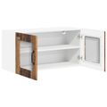 vidaXL Nástenný sklenený kabinet LUCCA Staré drevo 80 x 31 x 40 cm